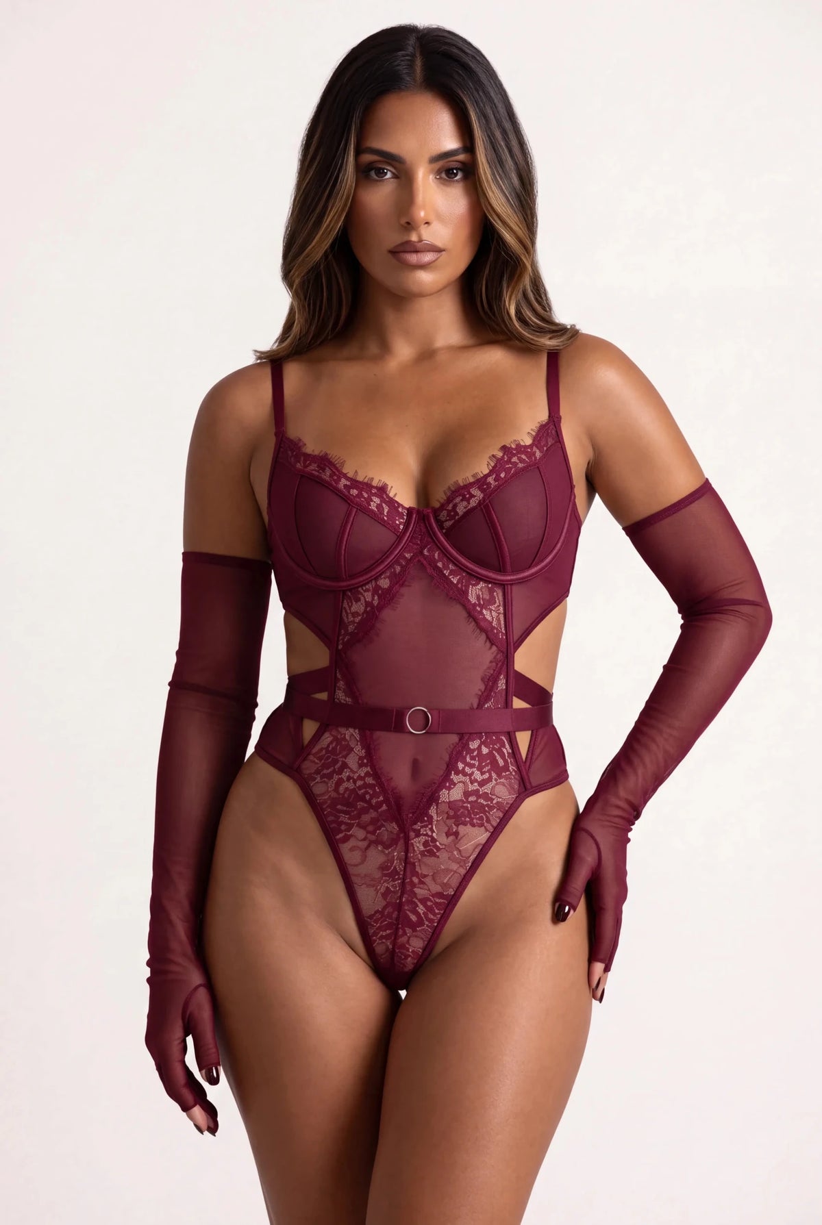 Body pour femme avec gants - VERSYA Bordeaux
