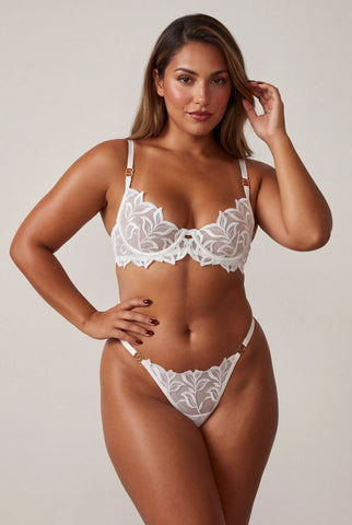 Zweiteiliges Dessous-Set - ENIGME Weiß 