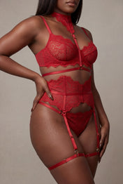 Fünfteiliges Damen-Dessous-Set – MOON Red