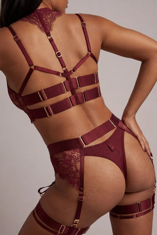 Vierteilige Dessous-Set - KEELY Bordeaux 
